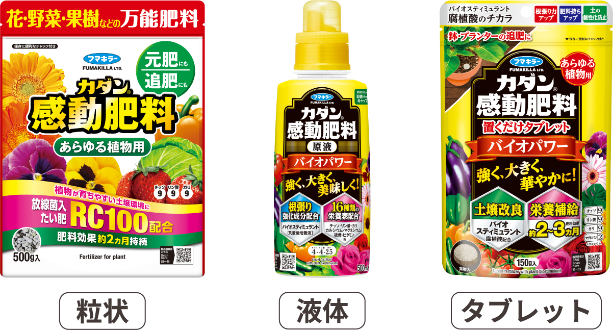 粒状 液状 タブレットの3タイプの製品パッケージ